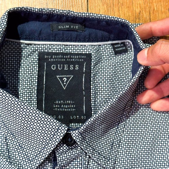 Guess- Cotton Mens Casual button down shirt - Picture 4 of 7